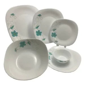 سرویس غذاخوری ۲۶ پارچه بورمیولی گل آیکومی سبز