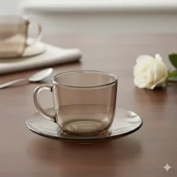 فنجان نعلبکی دودی دورالکس